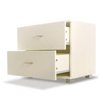 Bedside Table with Drawers MDF Cabinet Storage - White