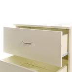 Bedside Table with Drawers MDF Cabinet Storage - White