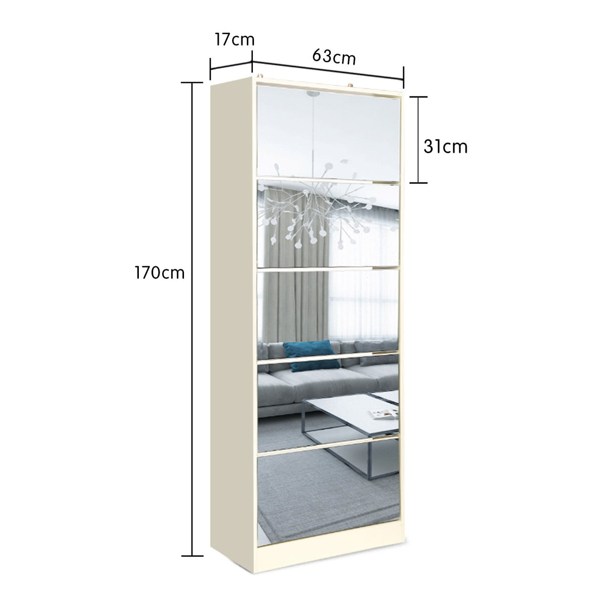 Sarantino 24 Pairs Shoe Cabinet Rack Storage Cupboard Organiser 5 Level Drawers