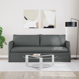 Sofa Dark Grey 196 x 82 x 85 cm Fabric - Side View