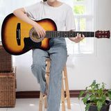 38in Karrera Acoustic Guitar Steel Strings Carry Bag Shoulder Strap Sun Burst - Extra Image