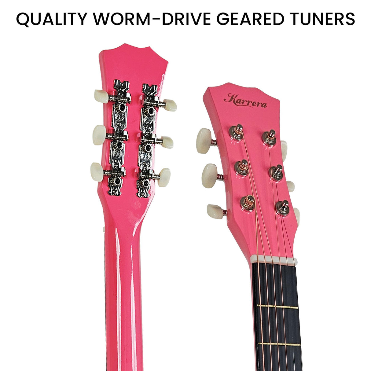 Karrera 38in Cutaway Acoustic Guitar with Carry Bag - Pink