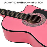 Karrera 38in Cutaway Acoustic Guitar with Carry Bag - Pink