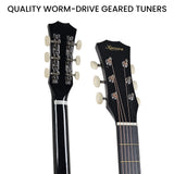 Karrera 38in Pro Cutaway Acoustic Guitar with Carry Bag - Black - Extra Image