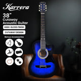 Karrera 38in Pro Cutaway Acoustic Guitar with Bag Strings - Blue Burst - Extra Image