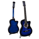 Karrera 38in Pro Cutaway Acoustic Guitar with Bag Strings - Blue Burst - Extra Image