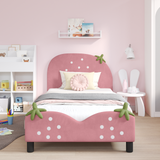 Kids'Bed Frame with Headboard Pink 90 x 190 cm Velvet