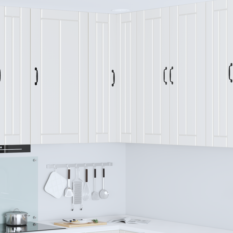 Wall Corner Cabinet LUCCA White 57 x 57 x 100 cm