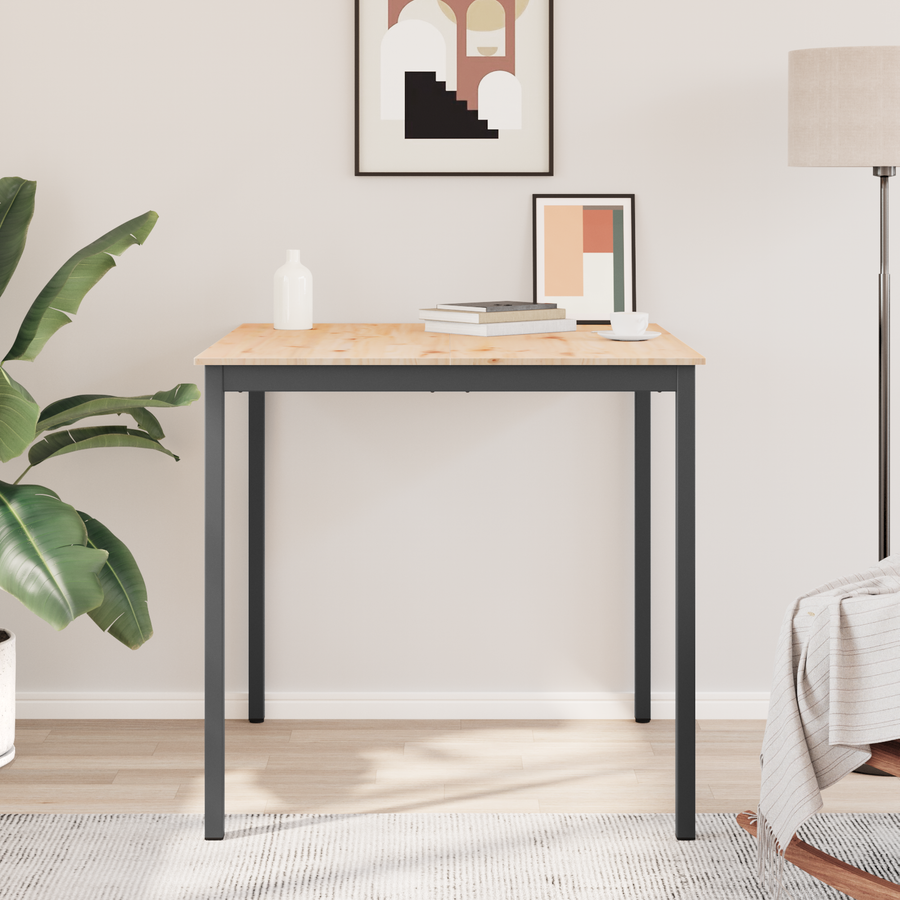 Bar Table 110 x 110 x 105 cm Solid Pine Wood Natural Square