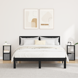 Bedside Table with Drawer 2 pcs Black Oak 25.5 x 22 x 49.5 cm