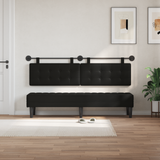 Hanging Headboard Black Faux Leather