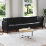 Living Room Furniture Set with Cushion 4 pcs Black Velvet