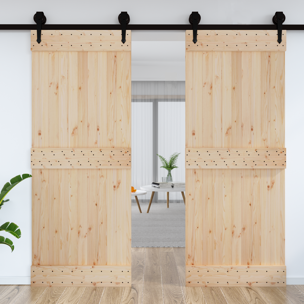 Door NARVIK Natural 90 x 210 cm Solid Pine Wood