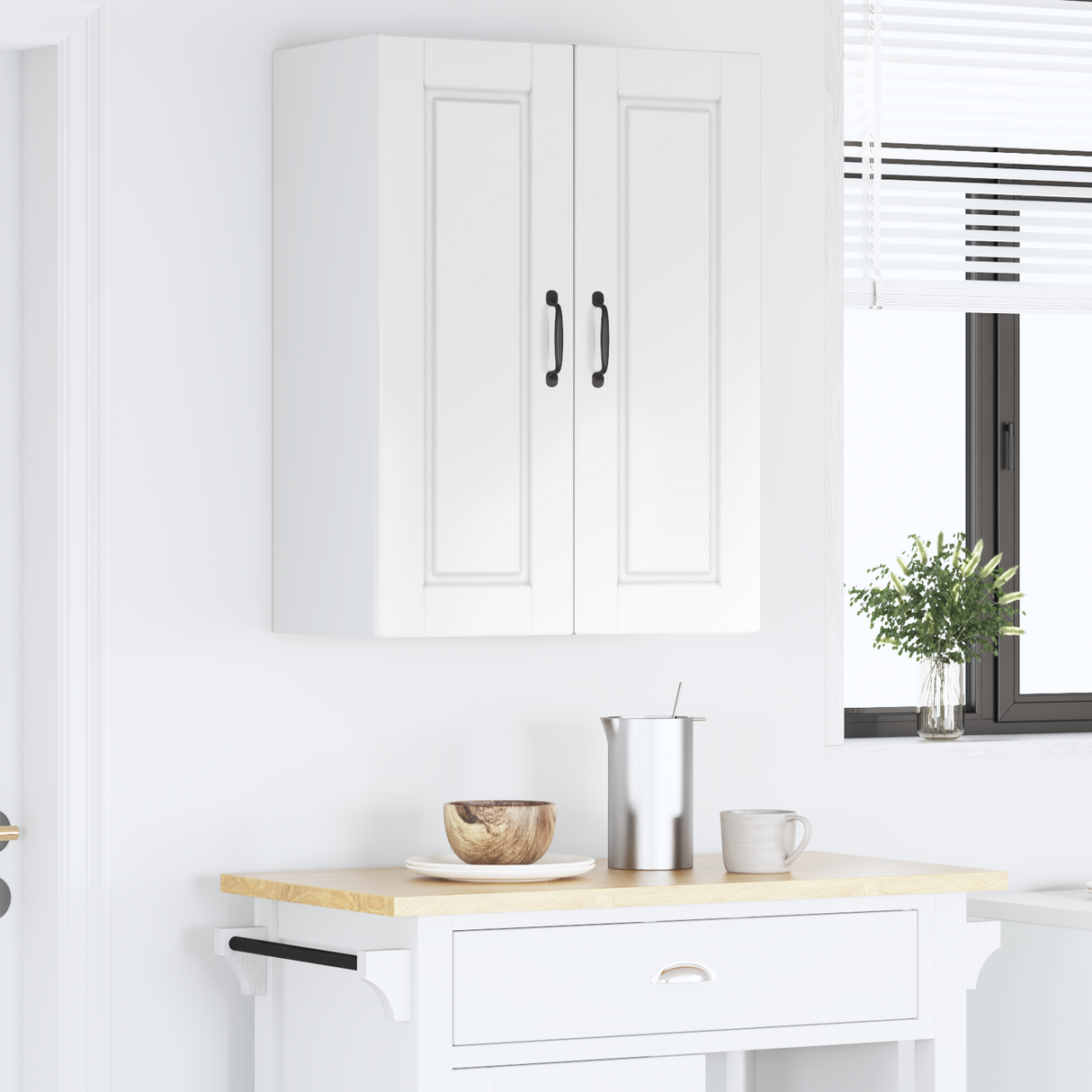 Wall Cabinet PORTO High Gloss White 60 x 31 x 80 cm