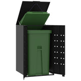 Wheelie Bin Storage for Single Bin Black 69x79x117 cm Steel - Front View