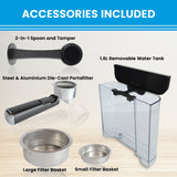 Pronti 1.6L Automatic Coffee Espresso Machine with Steam Frother - Top-Down View