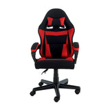 Sarantino Antre Kids Study Gaming Chair Black Red Computer Seat Adjustable Height Ergonomic Bac - Front View