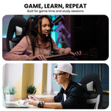 Sarantino Antre Kids Study Gaming Chair Black White Computer Seat Adjustable Height Ergonomic S - Rear View