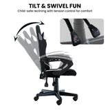 Sarantino Antre Kids Study Gaming Chair Black White Computer Seat Adjustable Height Ergonomic S