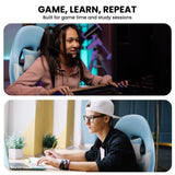 Sarantino Antre Kids Study Gaming Chair in Black and White Office Adjustable Height Chair - Rear View