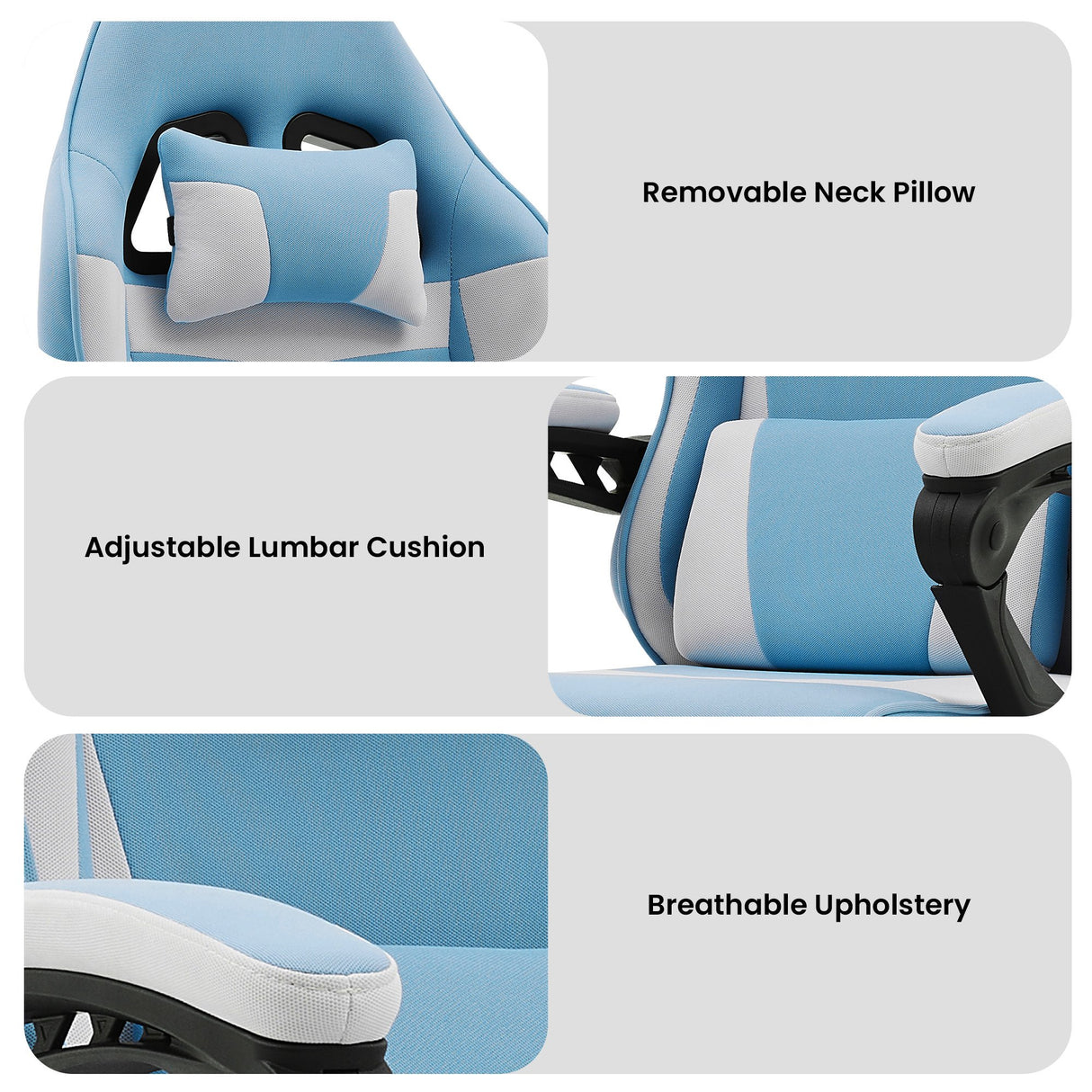 Sarantino Antre Kids Study Gaming Chair in Black and White Office Adjustable Height Chair