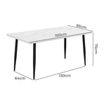 Levede Steel Dining Table 4-6 Seater 150cm-2018816891606405122