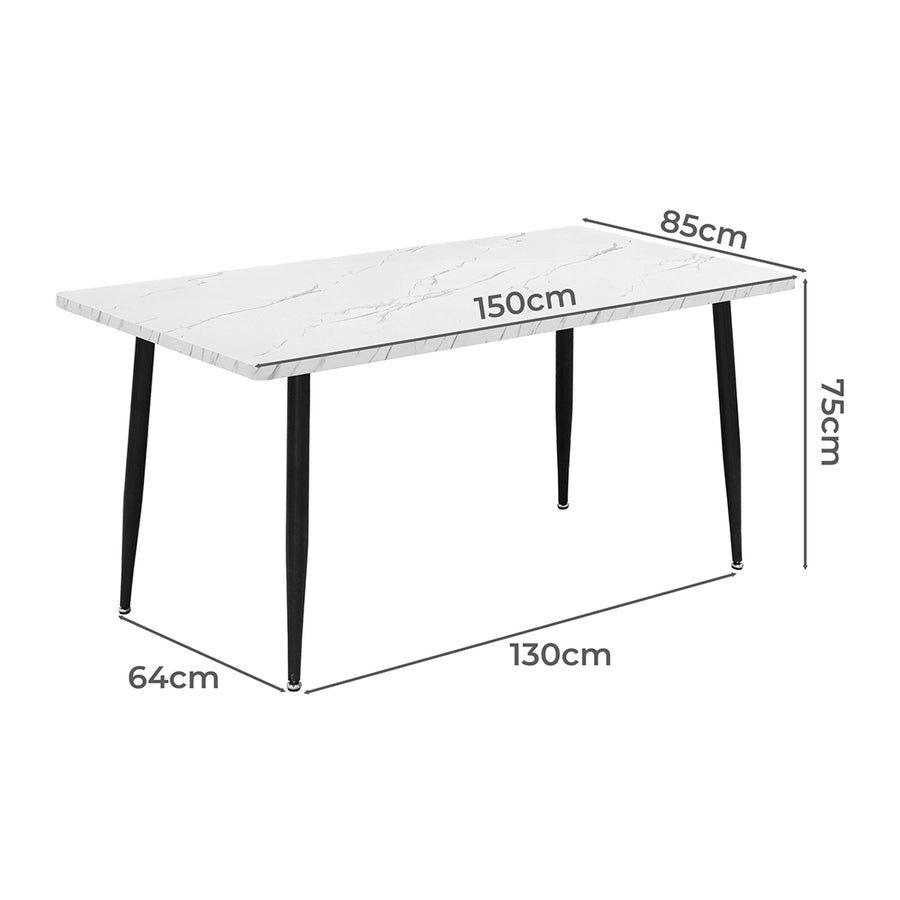 Levede Steel Dining Table 4-6 Seater 150cm-2018816891606405122