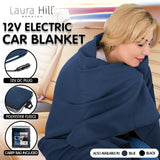 Laura Hill Heated Electric Car Blanket 150x110cm 12V - Navy Blue - Extra Image