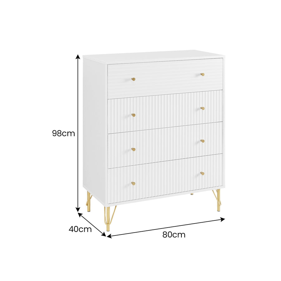Sarantino Rocco Chest of Drawers in White