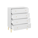Sarantino Rocco Chest of Drawers in White - Top-Down View