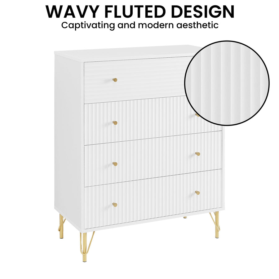 Sarantino Rocco Chest of Drawers in White