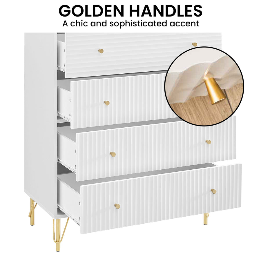 Sarantino Rocco Chest of Drawers in White
