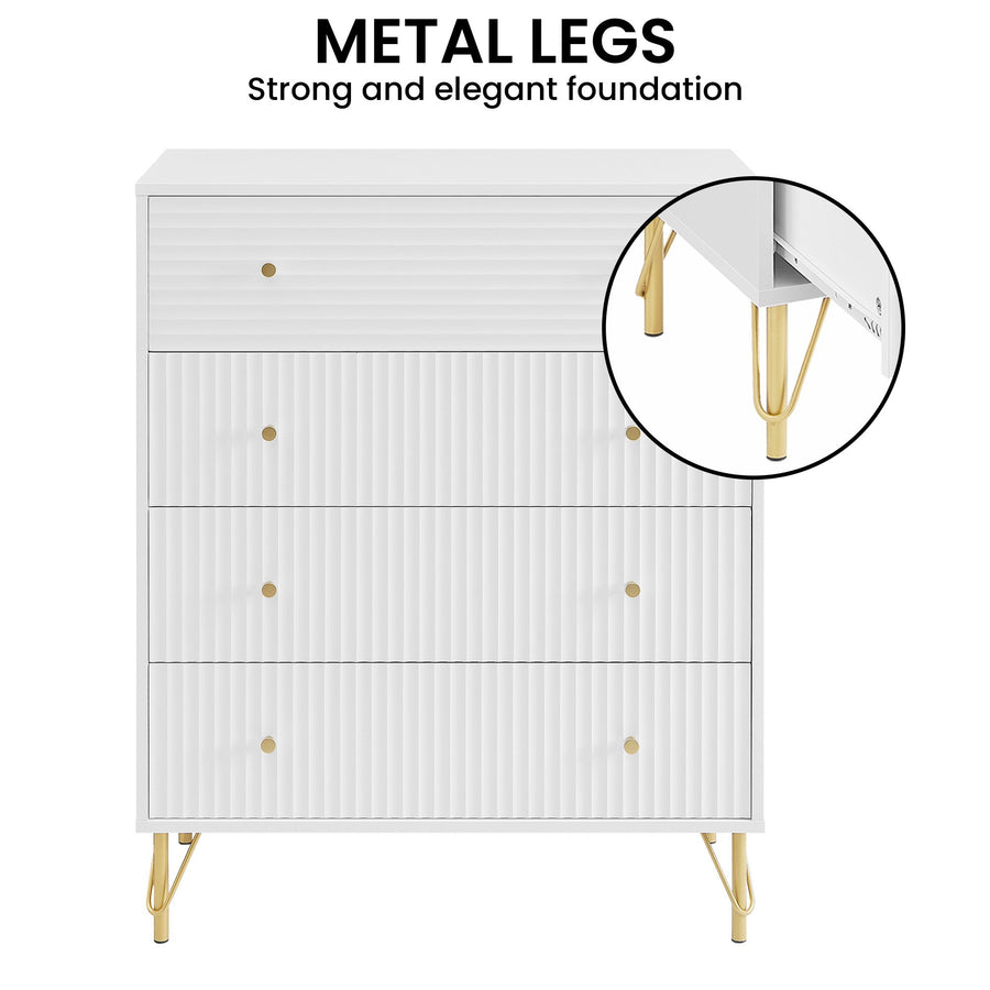 Sarantino Rocco Chest of Drawers in White