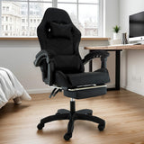 Sarantino Cueva Reclining High Back Office Gaming Chair Black Retractable Footrest Computer Sea