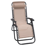 Zero Gravity Reclining Deck Camping Chair - Beige - Front View