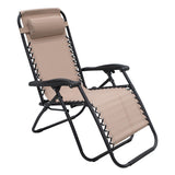 Zero Gravity Reclining Deck Camping Chair - Beige - Side View