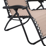 Zero Gravity Reclining Deck Camping Chair - Beige - Rear View