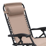 Zero Gravity Reclining Deck Camping Chair - Beige - Top-Down View