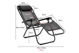 Zero Gravity Reclining Deck Chair - Black - Rear View