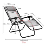 Zero Gravity Reclining Deck Chair - Grey - Low Angle