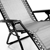 Zero Gravity Reclining Deck Chair - Grey - Side View