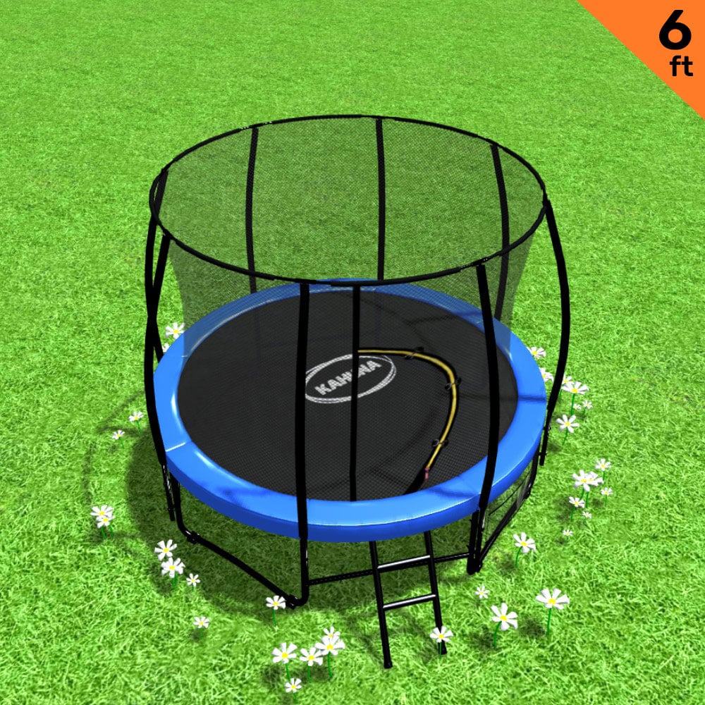 Kahuna 6 ft Trampoline Free Safety Net Spring Pad Mat Ladder - Blue