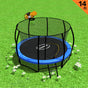 Kahuna Trampoline 14 ft with Basketball Set - Blue