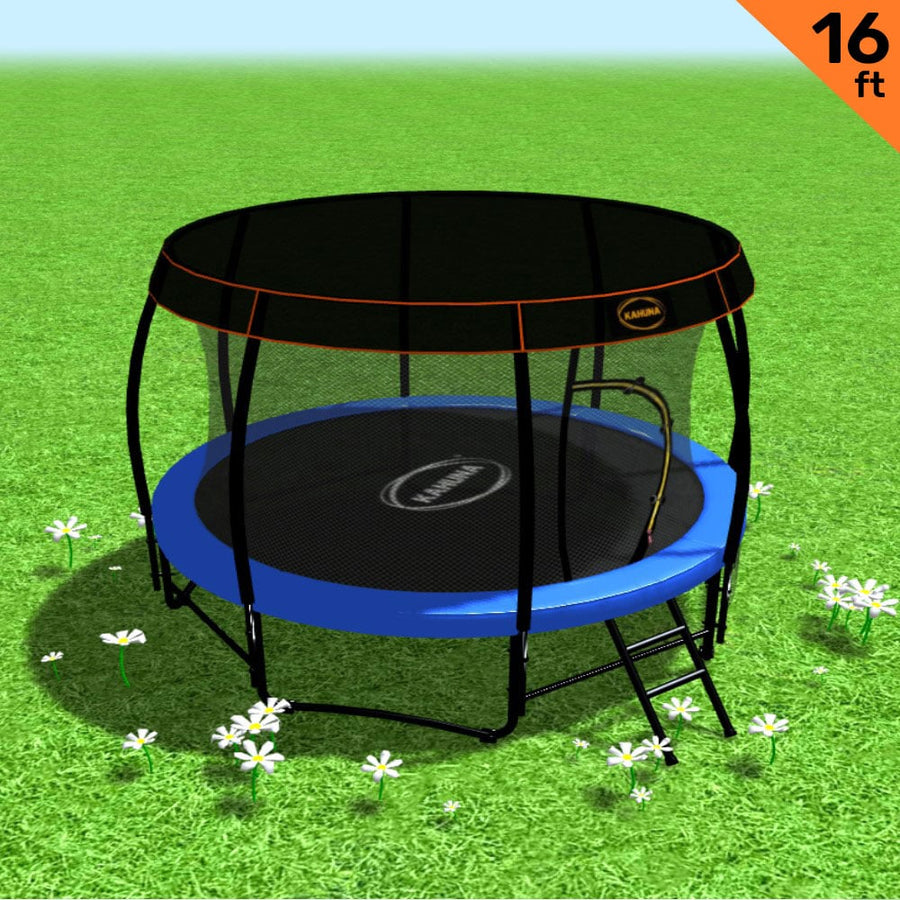 Kahuna Trampoline 16 ft with Roof - Blue