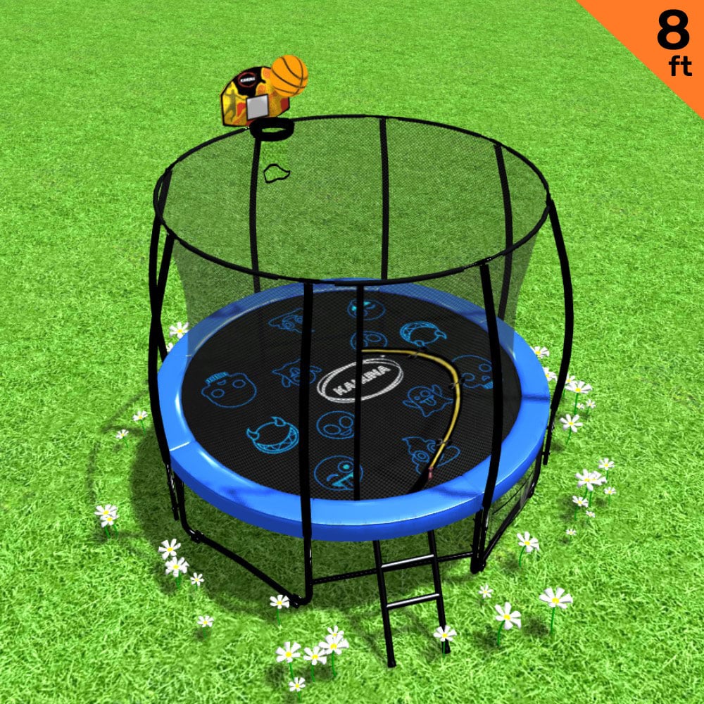 Kahuna Pro 8 ft Trampoline with Mat, Reversible Pad, Basketball Set