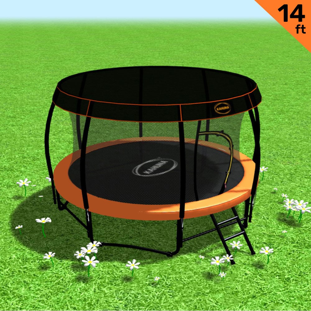 Kahuna Trampoline 14 ft with Roof - Orange