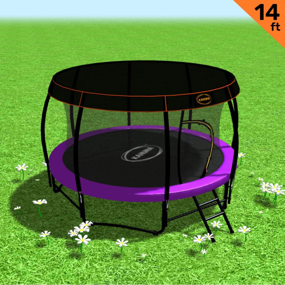 Kahuna Trampoline 14 ft with Roof - Purple