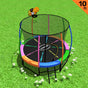 Kahuna Trampoline 10 ft with Basketball Set - Rainbow