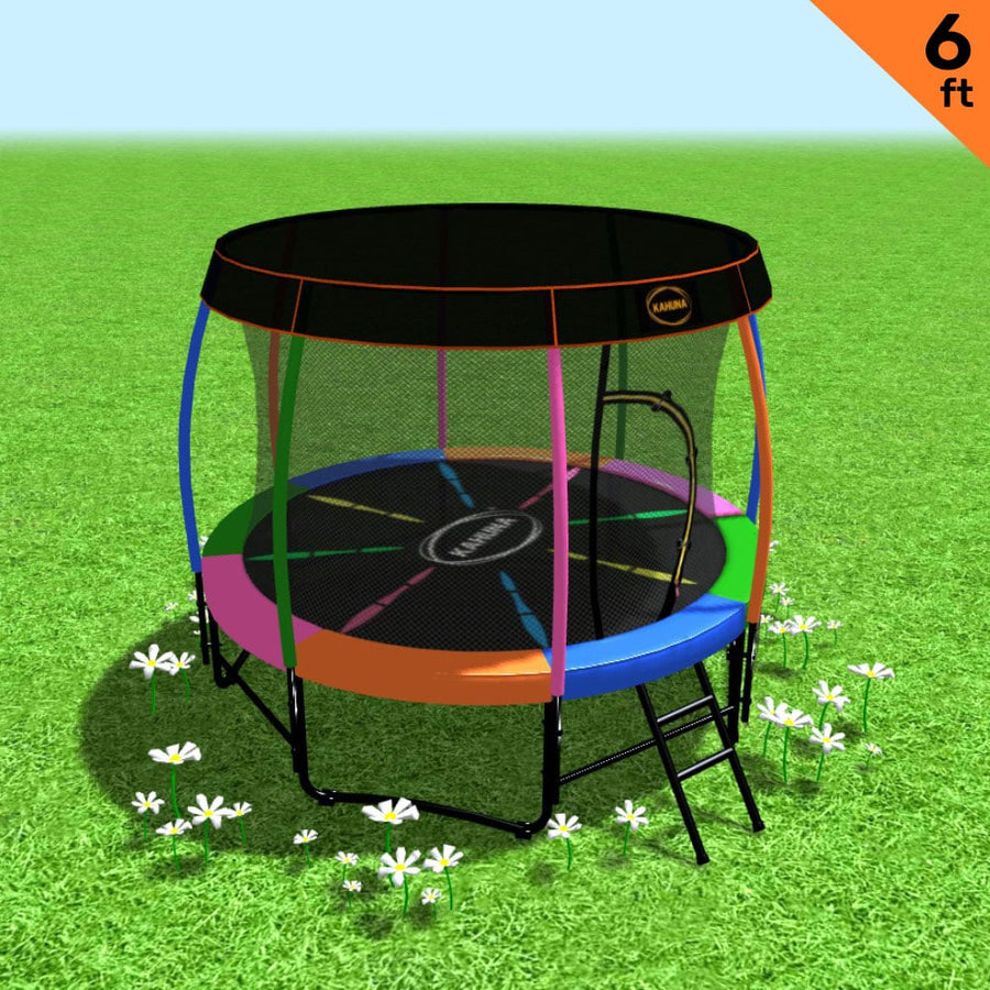 Kahuna Trampoline 6 ft with Roof - Rainbow