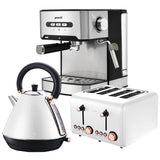 Pronti Toaster, Kettle & Coffee Machine Breakfast Set - White - Extra Image